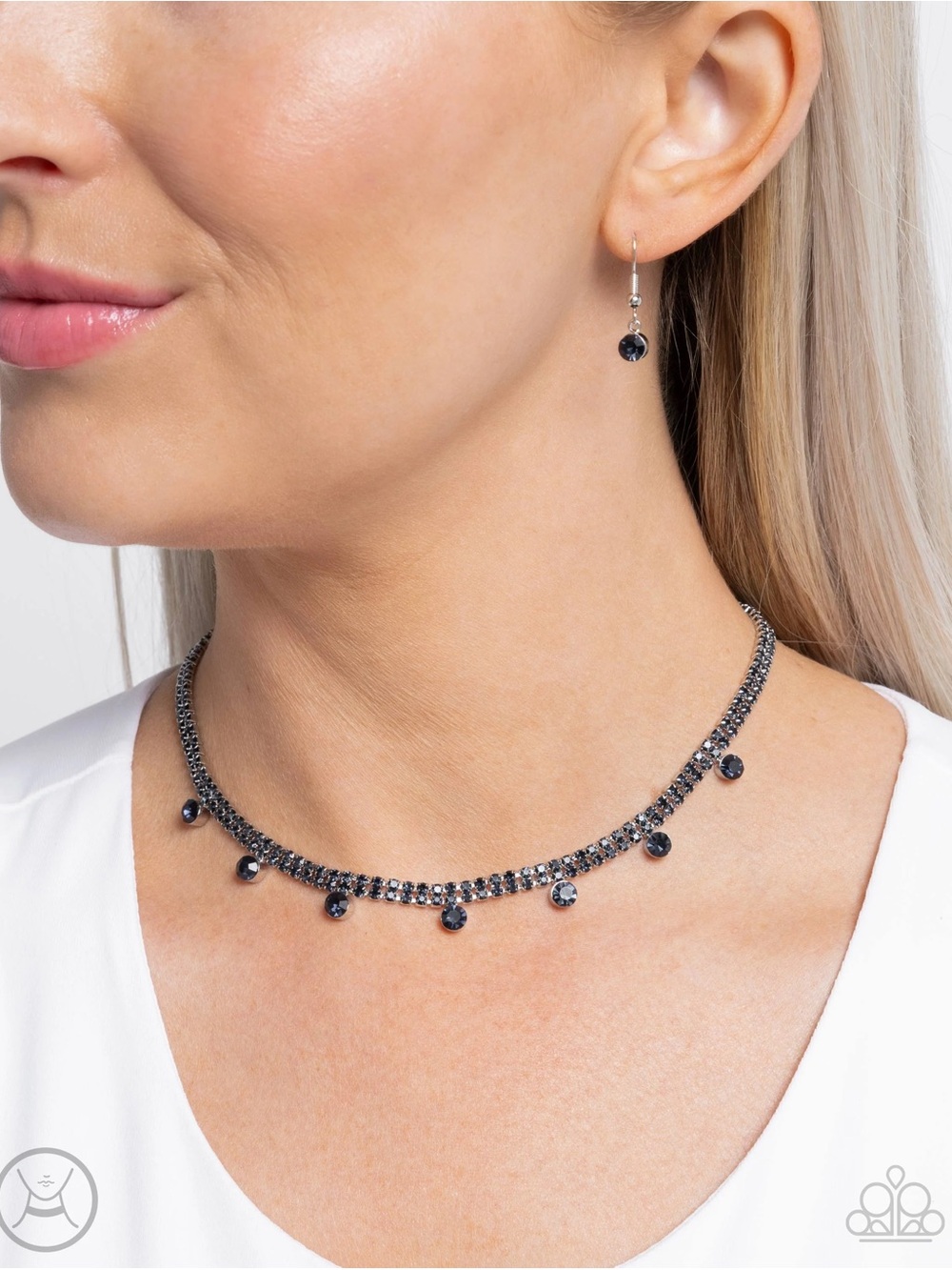 paparazzi Black Sparkle Fringe Choker Necklace